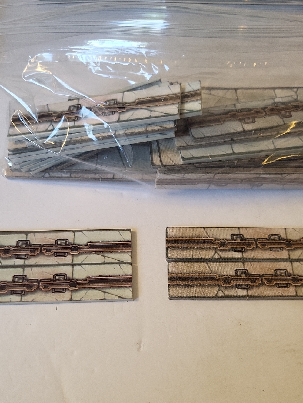 Lot Of 44 Wargame Miniature Wall Terrain Accessory Strips #0521A